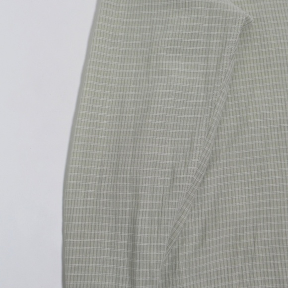 Canali Men's Lightweight Button Down Shirt Long Sleeve Olive White Size M - Picture 4 of 12
